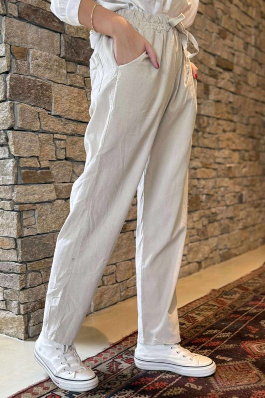 Made in Italy Baby Cord Classic Slim Jogger Stone /10 =